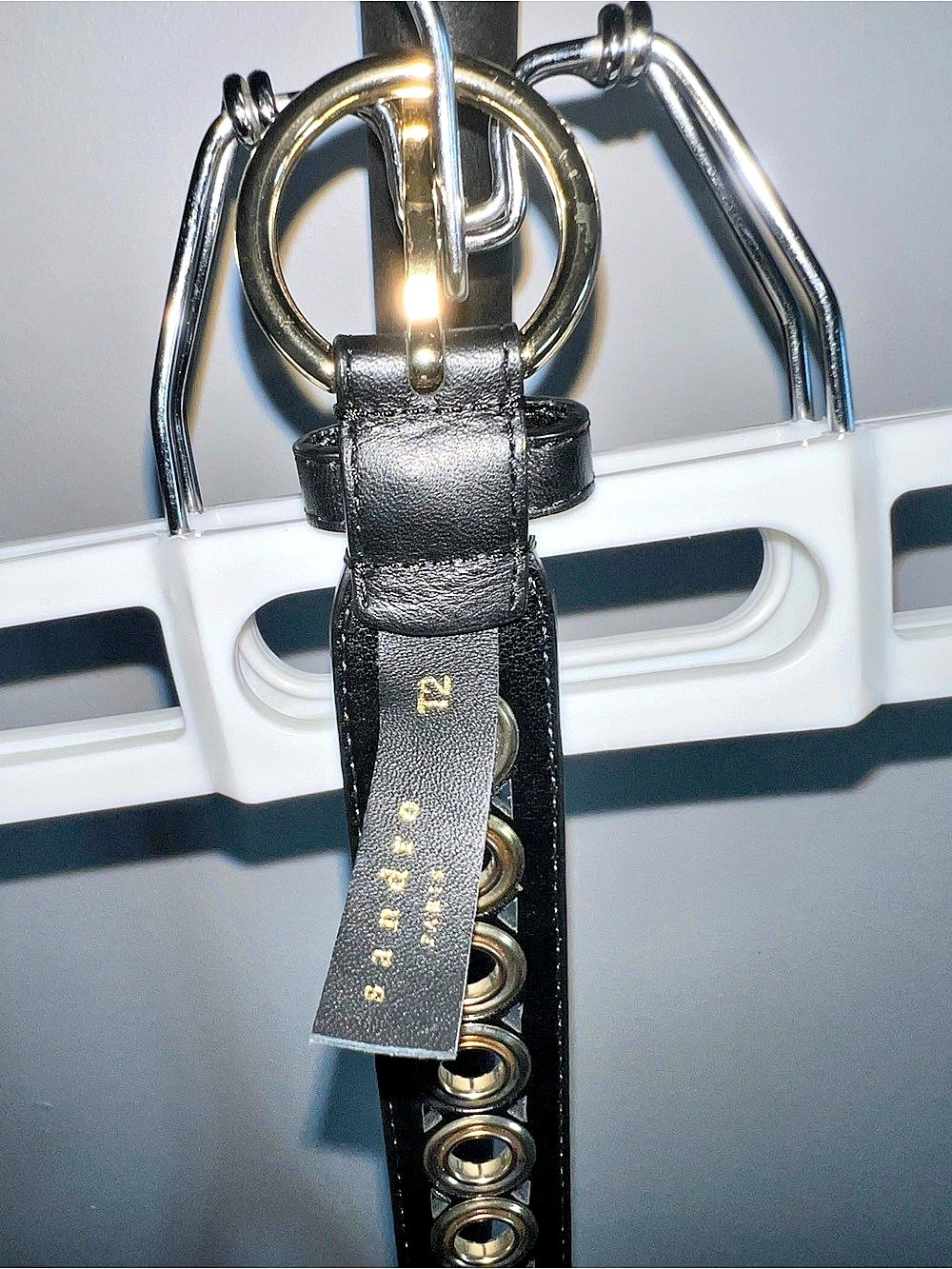 Sandro Belt with round buckle and eyelets Black